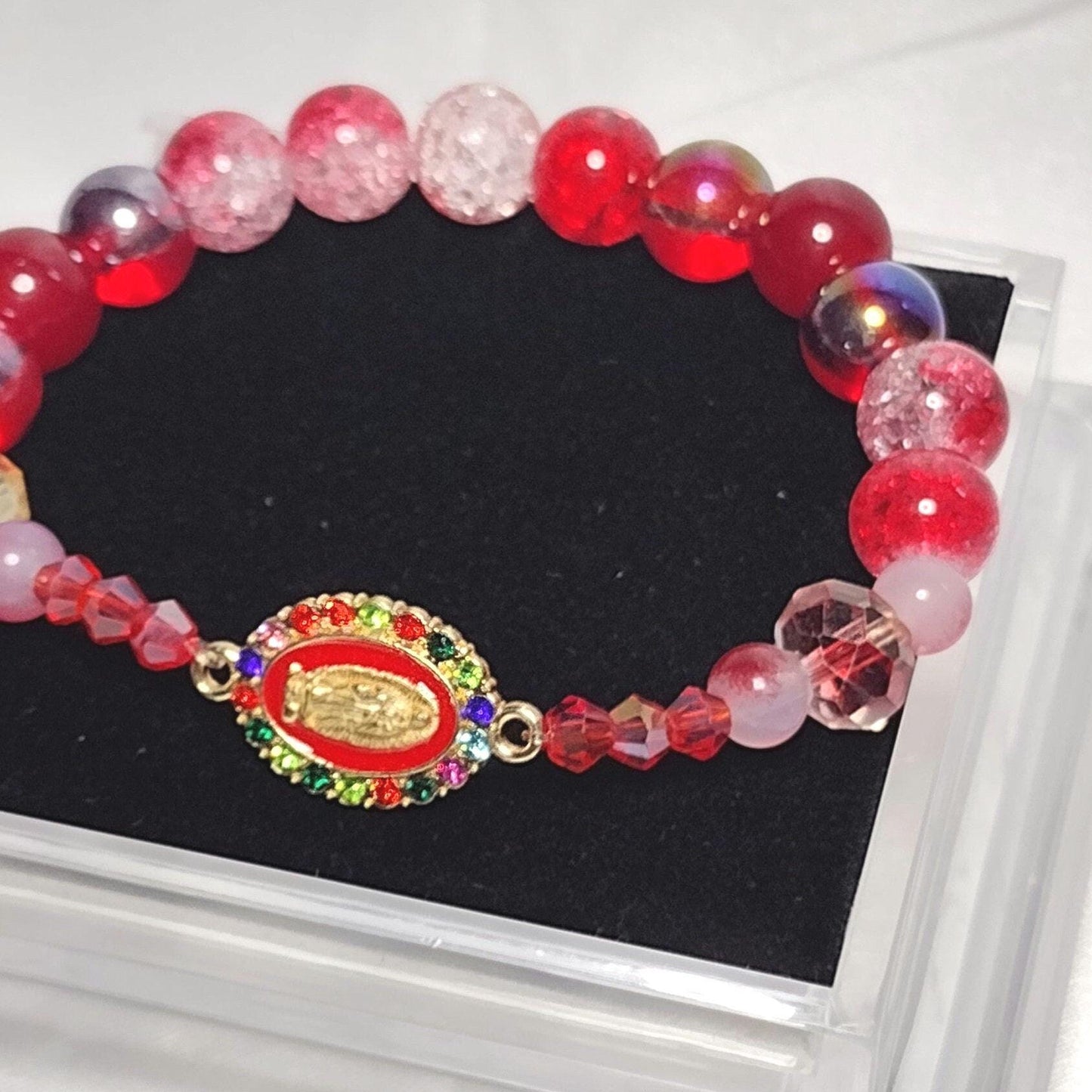 virgin Mary Glass Beads Bracelet