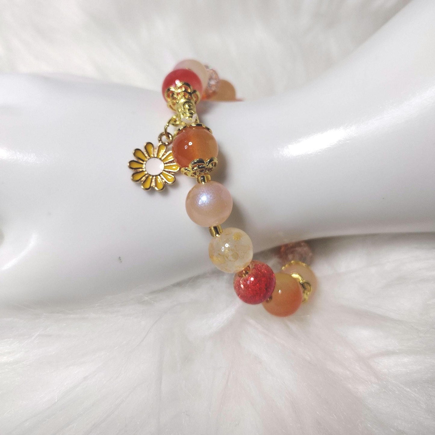Sunset Sorbets Crystal Glass Beads Bracelet.