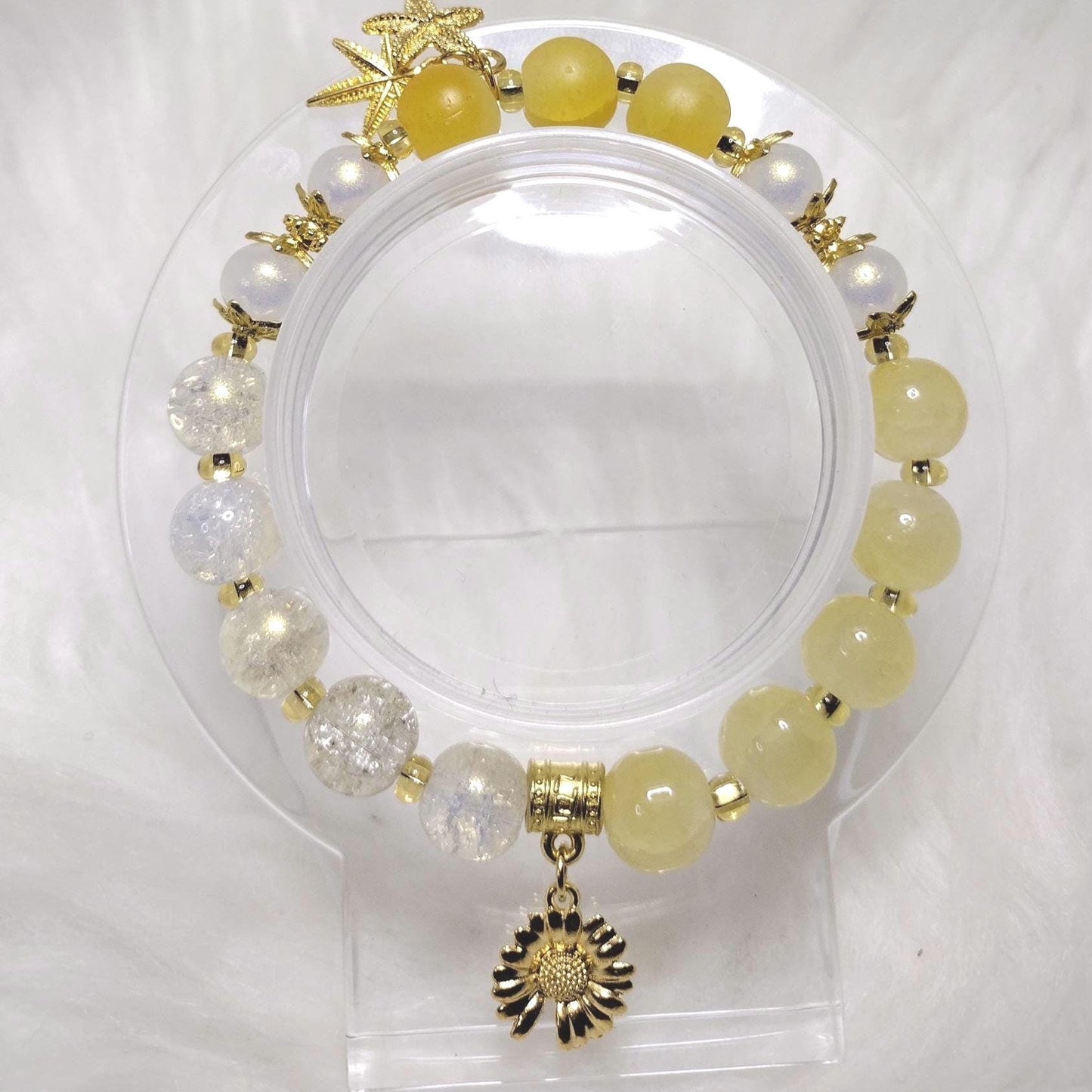 Sunshine Sparkle Crystal Glass Beads Bracelet.