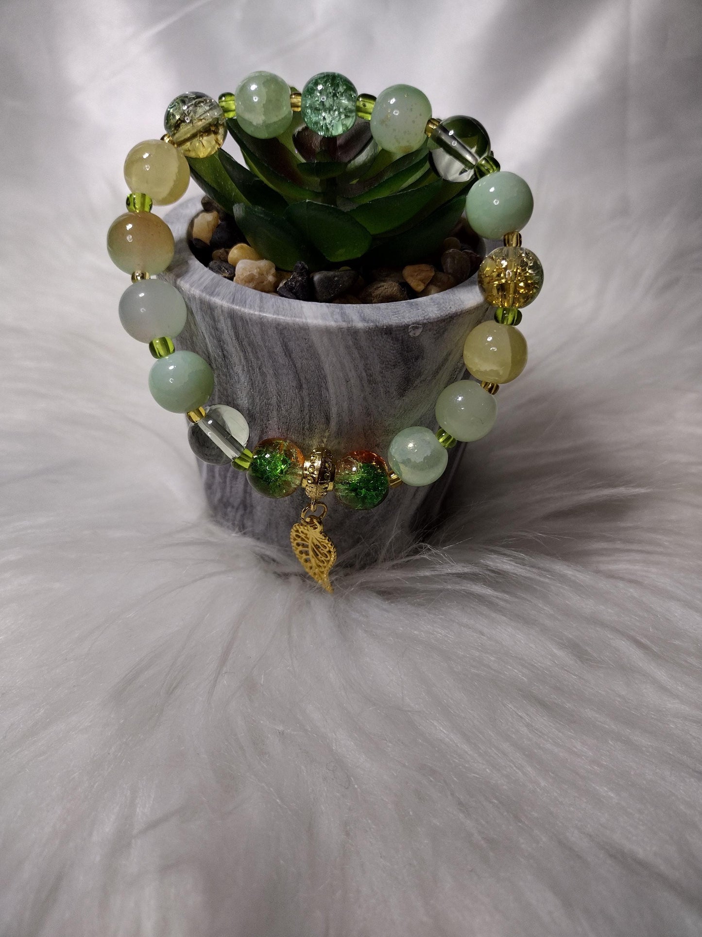 Woodland Whisper Crystal Glass beads Bracelet