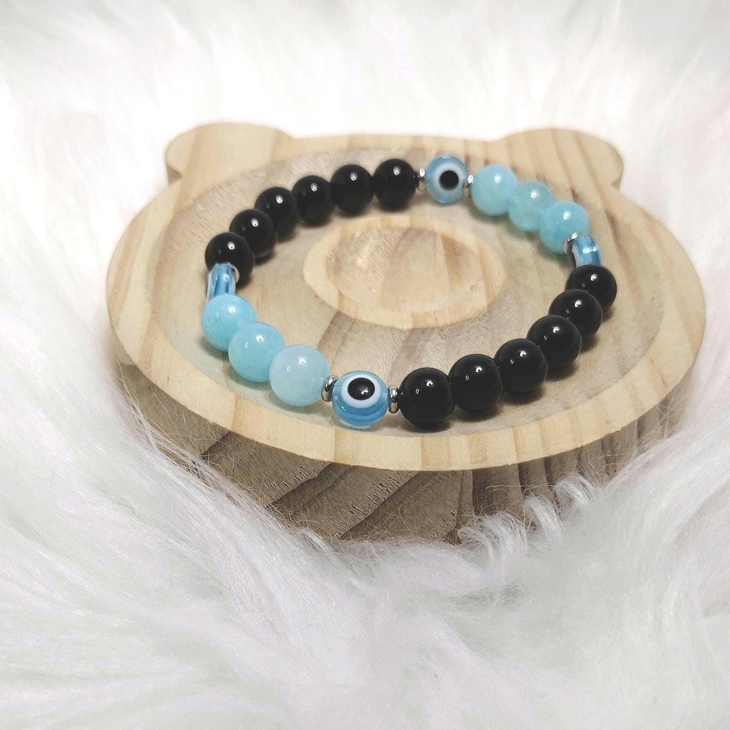 Crimson Gaze Crystal Gemstone Evil Eye Bracelet