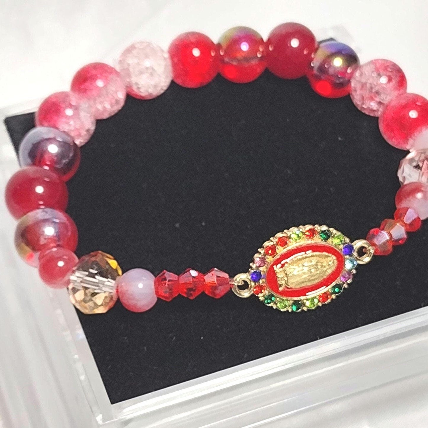 virgin Mary Glass Beads Bracelet