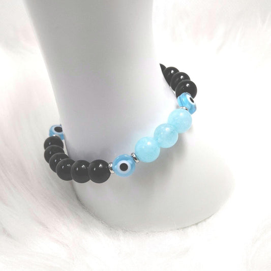 Crimson Gaze Crystal Gemstone Evil Eye Bracelet