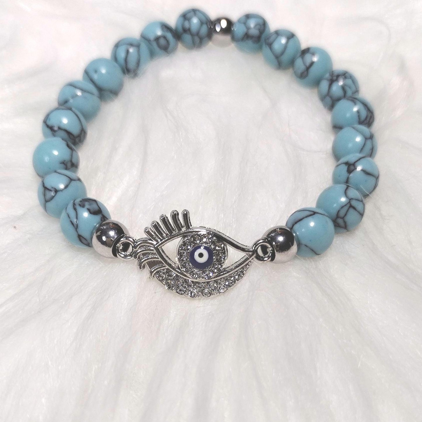 Turquoise Gemstone Evil Eye Bracelet