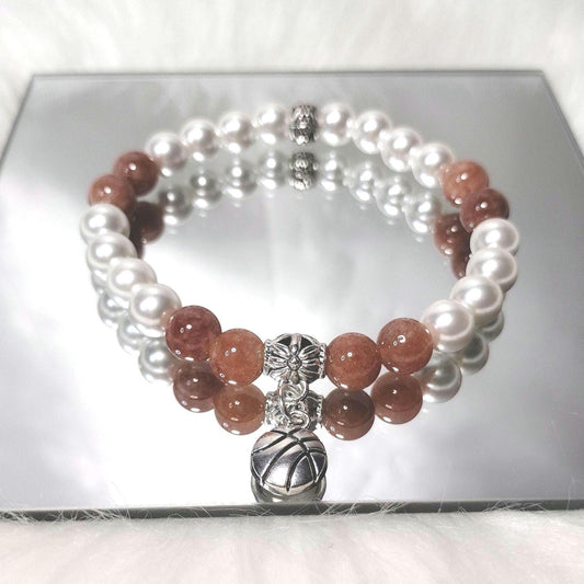 Sandstone Chalcedony Pearl Bracelet