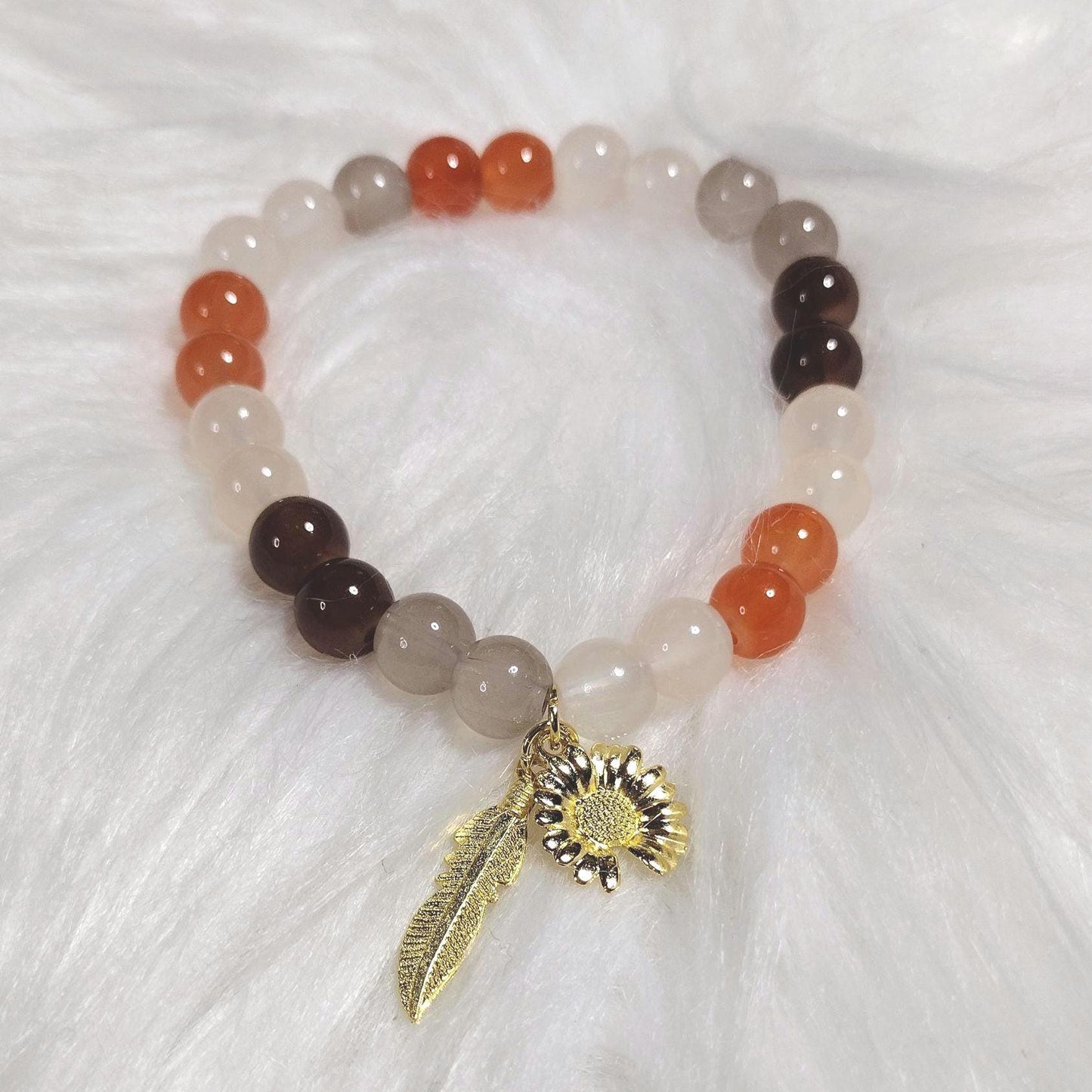 Autumn Crystal Gemstone Beads Bracelet