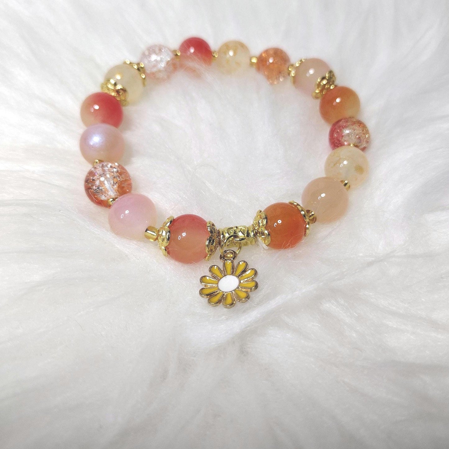 Sunset Sorbets Crystal Glass Beads Bracelet.