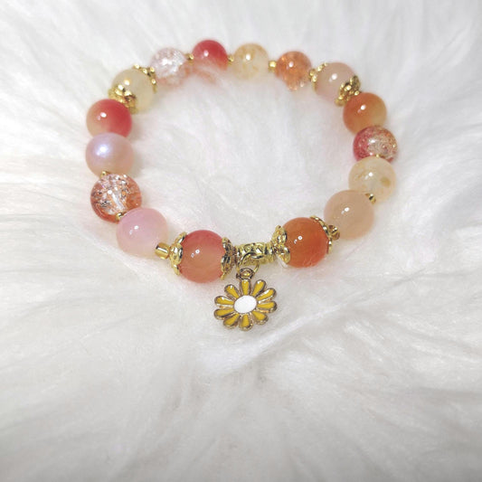 Sunset Sorbets Crystal Glass Beads Bracelet.