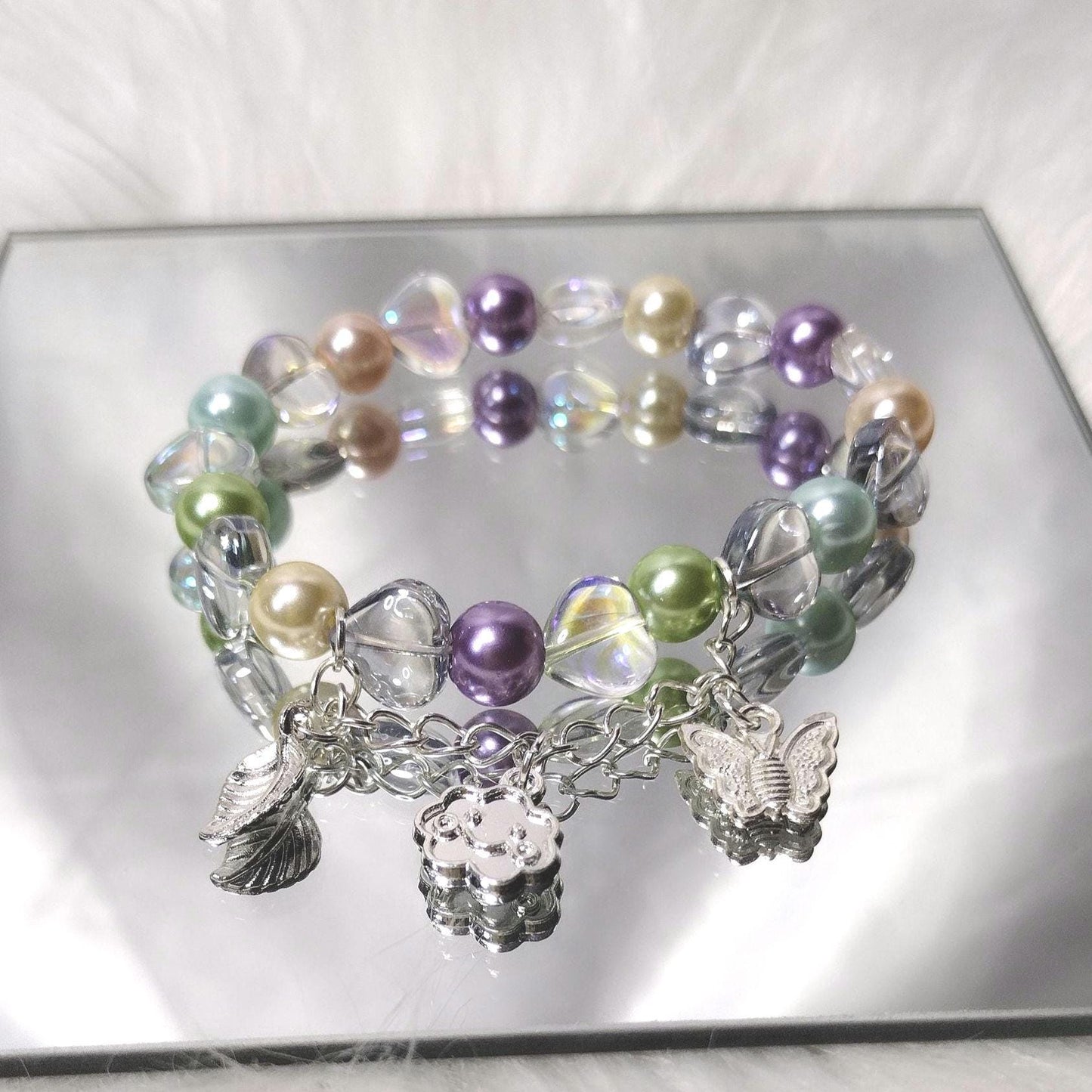Tropical Twilight Pearl Glass Beads Bracelet
