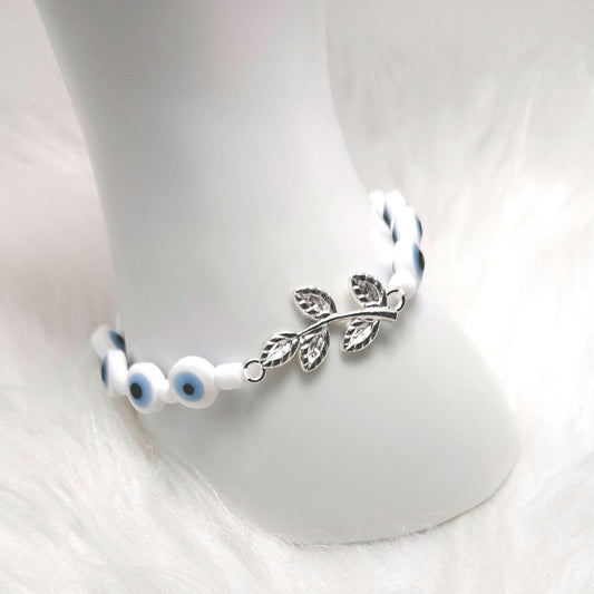 White and Blue Evil Eye Bracelet