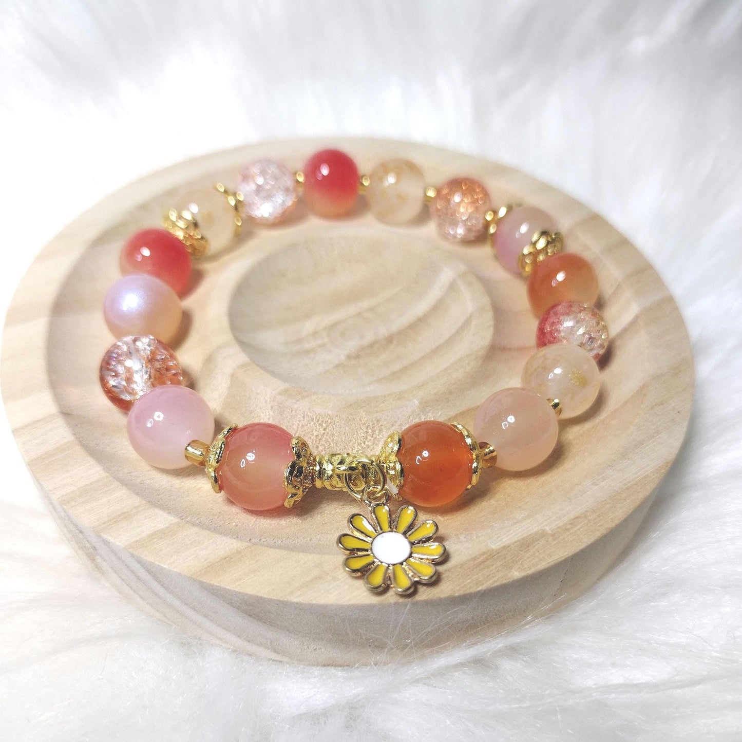 Sunset Sorbets Crystal Glass Beads Bracelet.