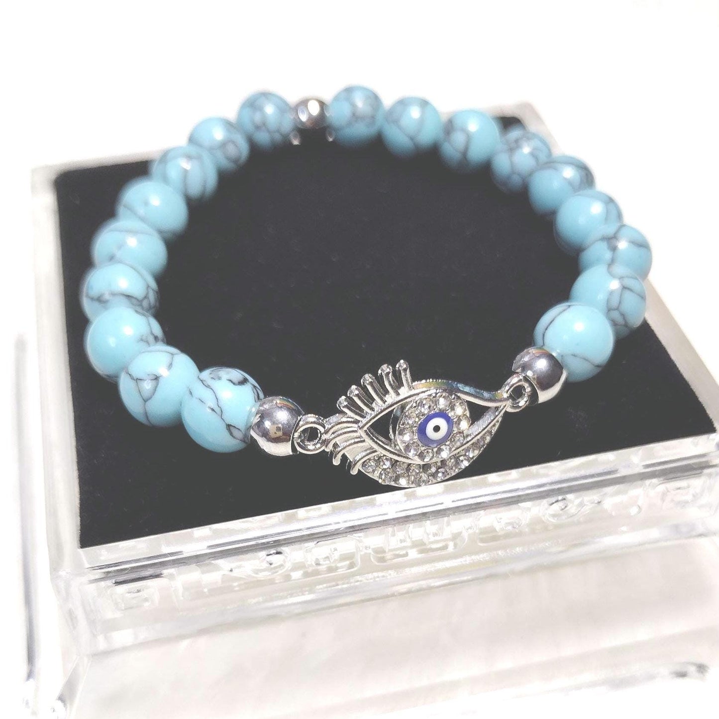 Turquoise Gemstone Evil Eye Bracelet
