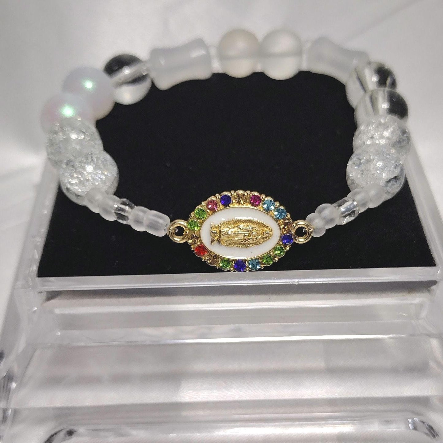 virgin Mary Glass Beads Bracelet