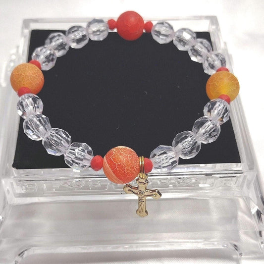 Orange Crackle Bracelet