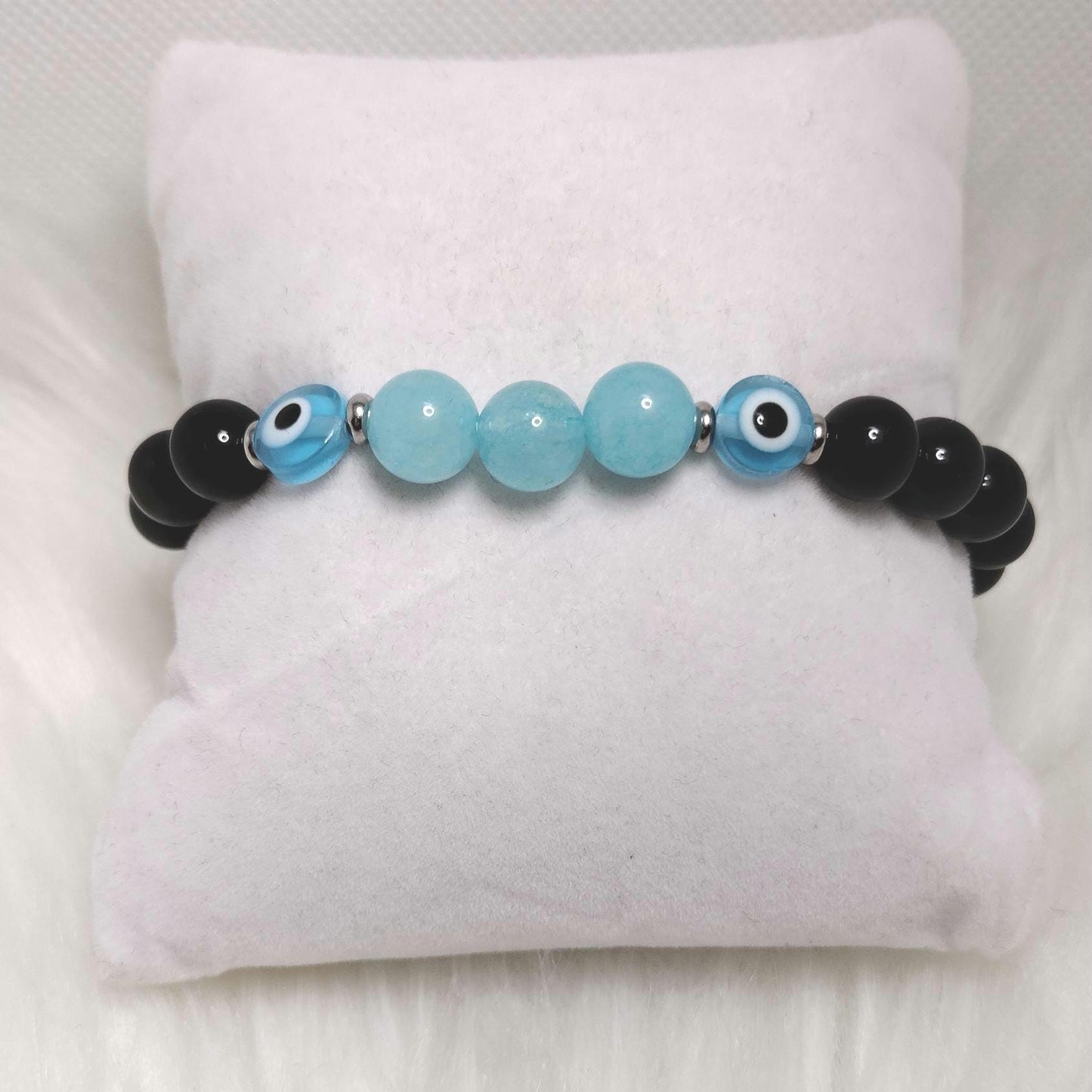 Crimson Gaze Crystal Gemstone Evil Eye Bracelet