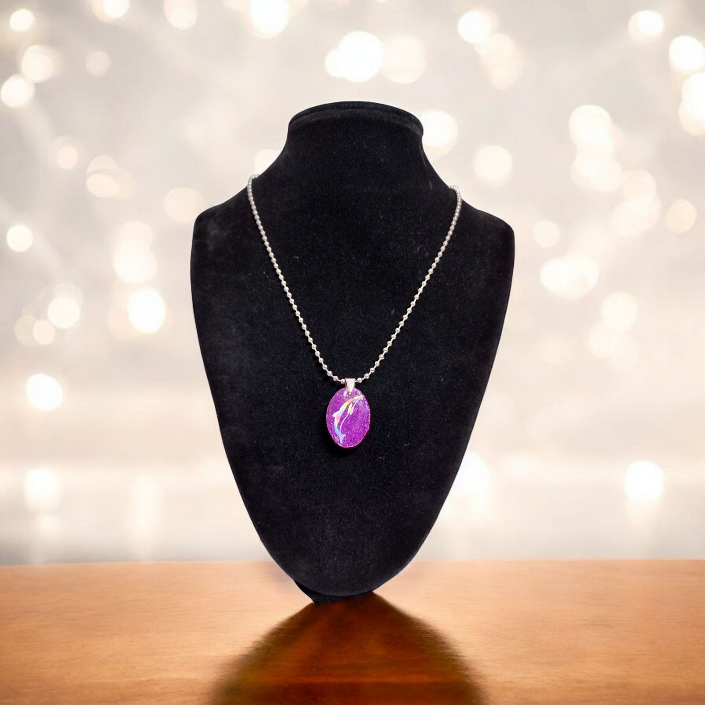 Purple Dolphin Necklace