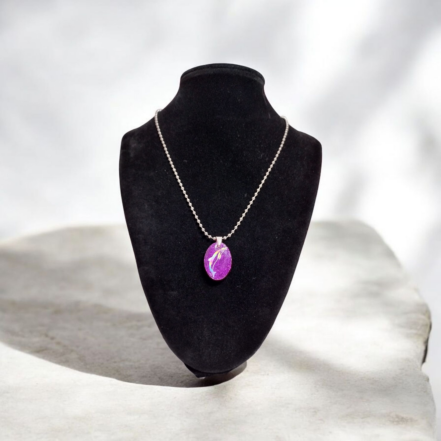 Purple Dolphin Necklace