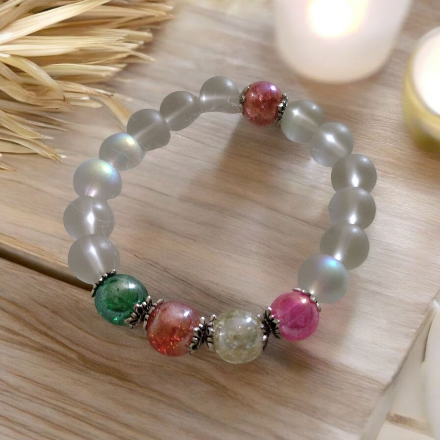 Tranquil Tides Frosty Glass Beads Bracelet