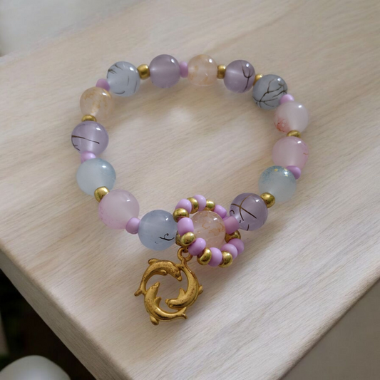 Crystal Serenity Glass Beads Bracelet