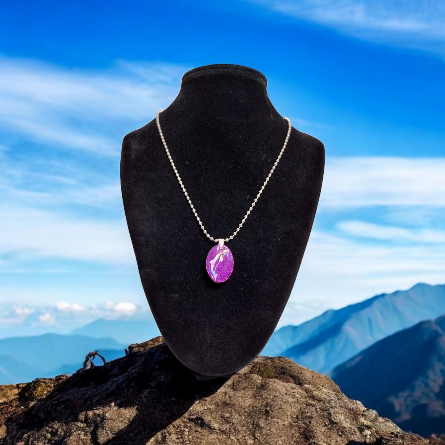 Purple Dolphin Necklace