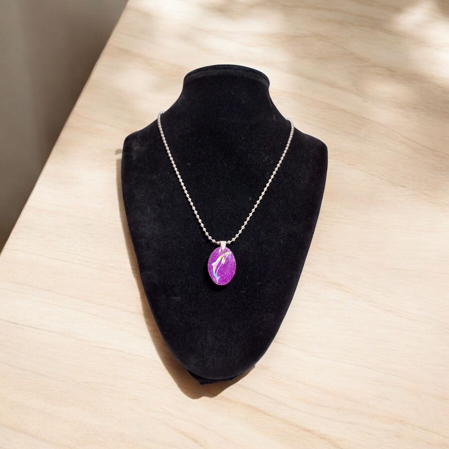 Purple Dolphin Necklace