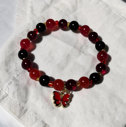 Crimson Shadow Butterfly Bracelet