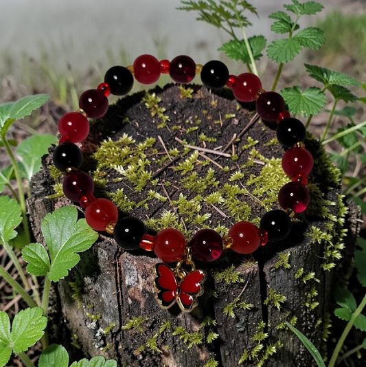 Crimson Shadow Butterfly Bracelet