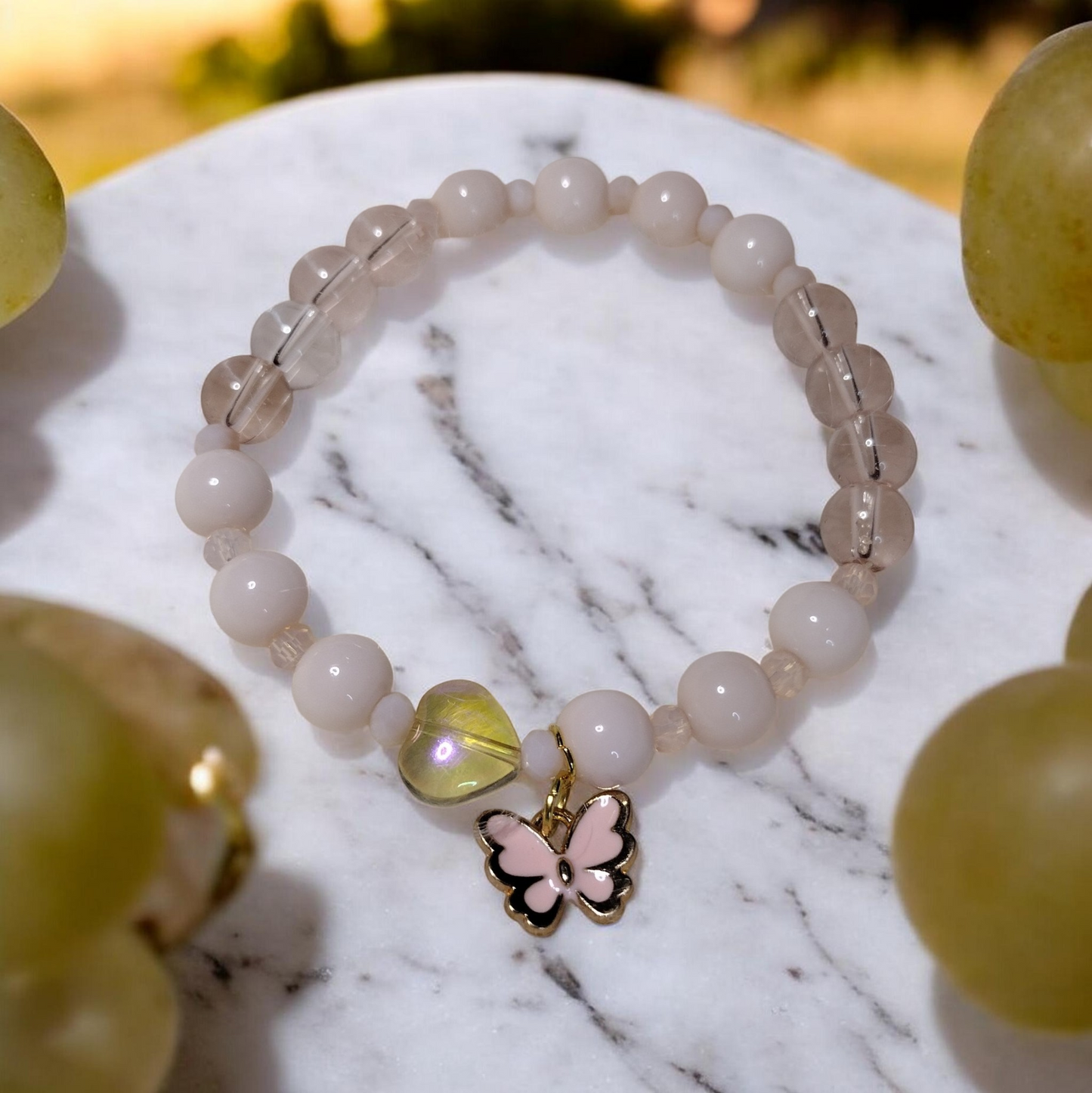 Sunset Glow Glass Beads Bracelet Sets