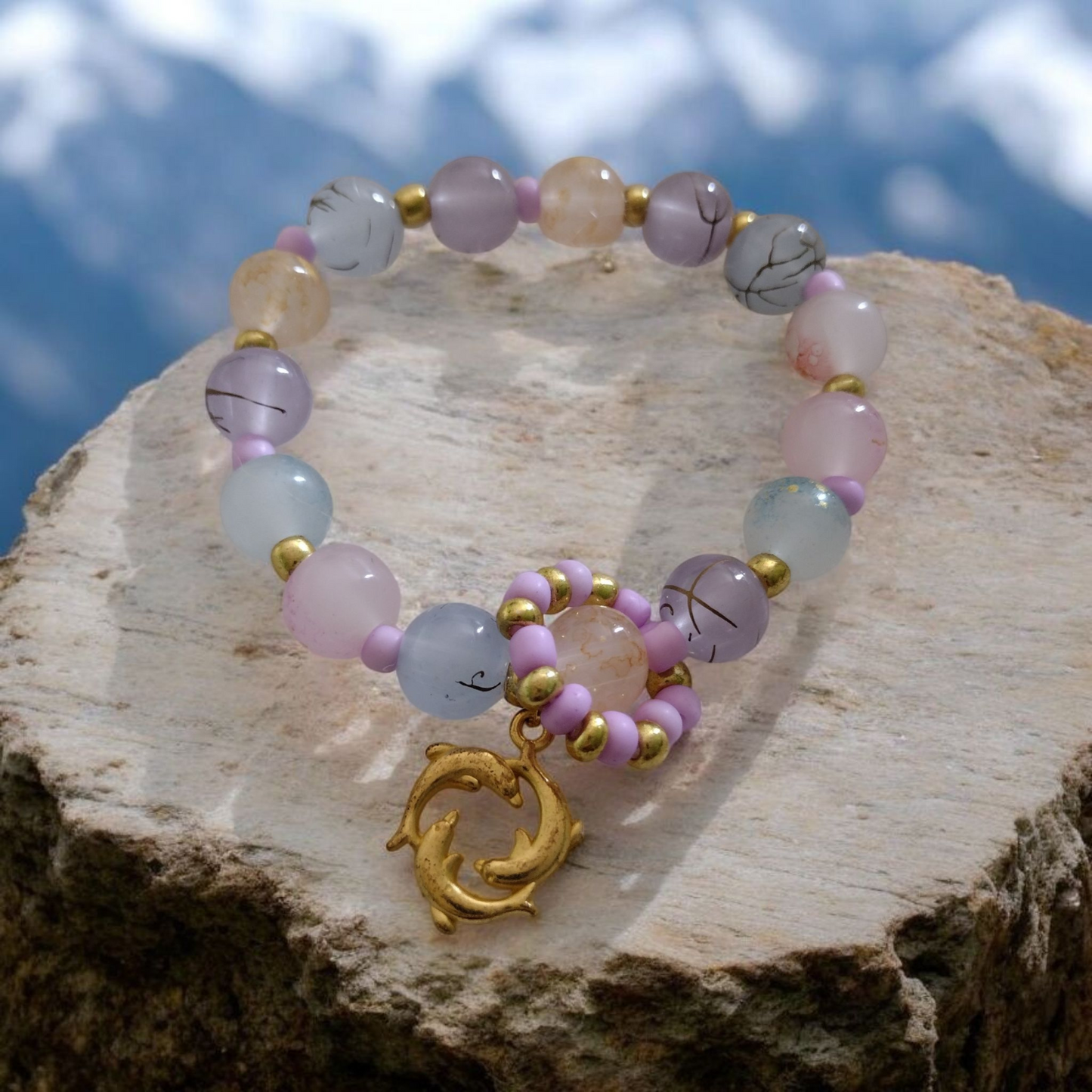 Crystal Serenity Glass Beads Bracelet