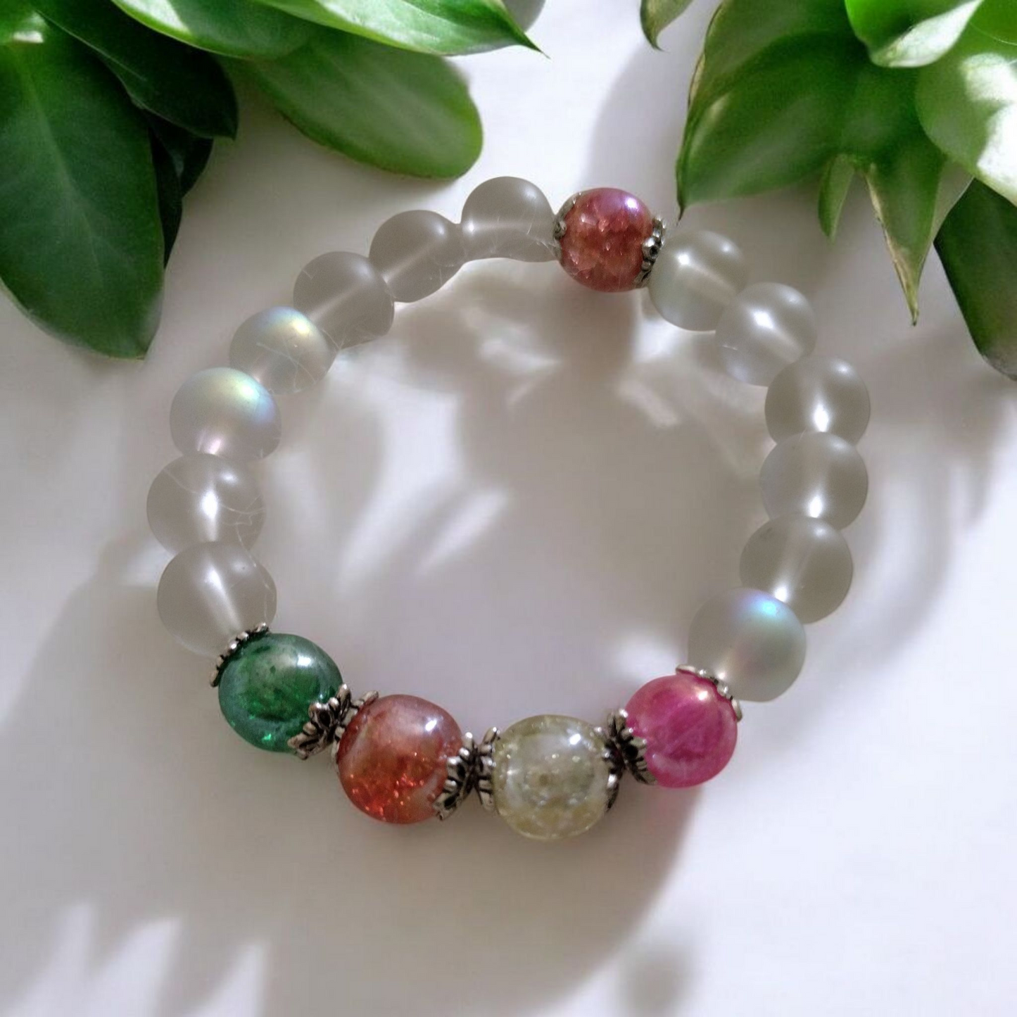 Tranquil Tides Frosty Glass Beads Bracelet