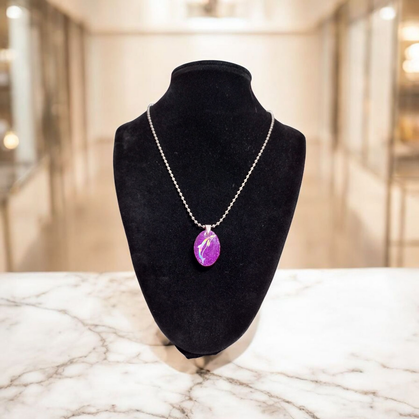 Purple Dolphin Necklace