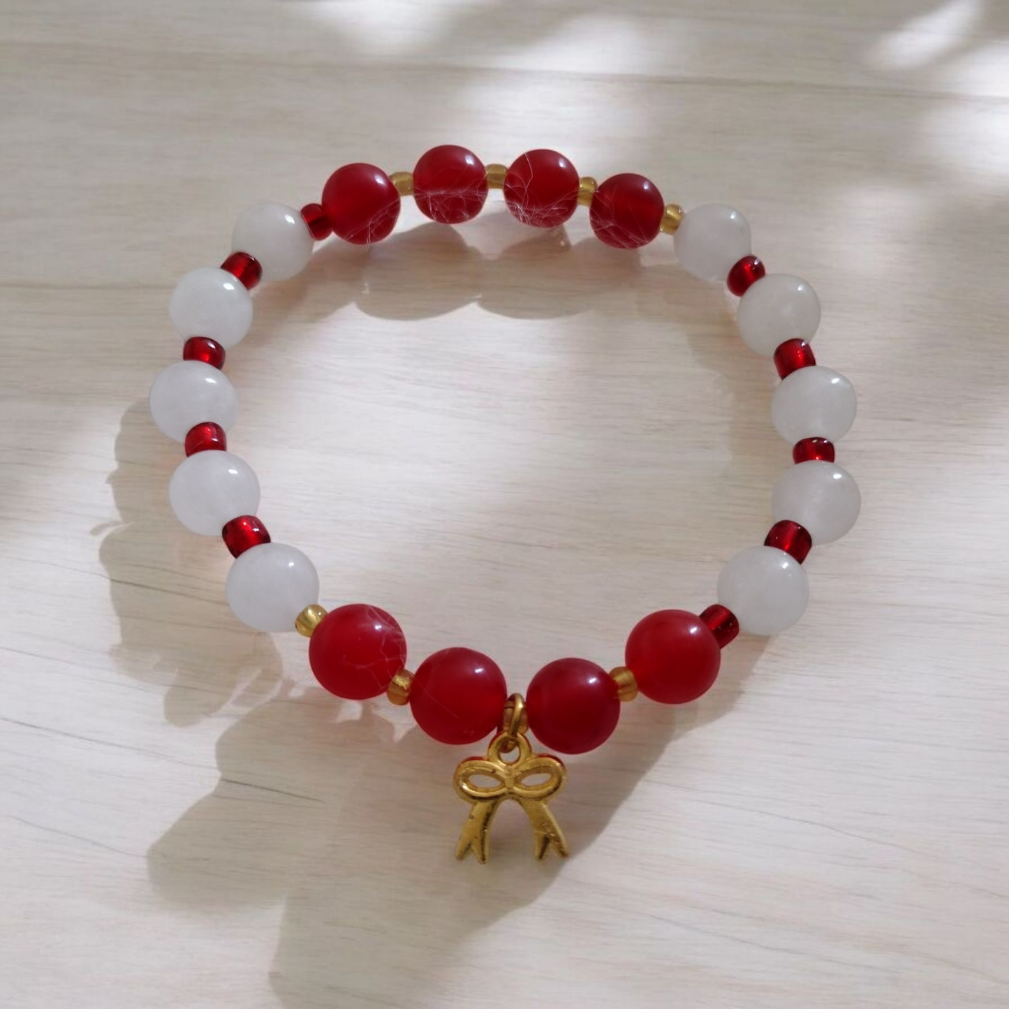 Classic Candy Cane Crystal Gemstone Bracelet