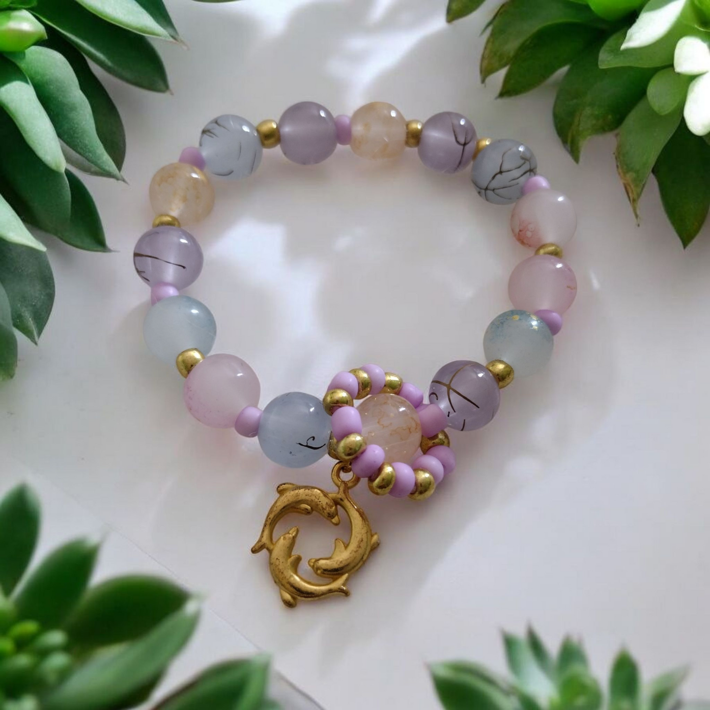 Crystal Serenity Glass Beads Bracelet